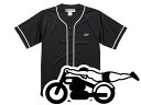 胸スピードアディクト BASEBALL SHIRT（胸SPEED ADDICTベースボールシャツ）BLACK 黒ブラック野球ユニフォーム半袖シャツ刺繍ワッペンワンポイント世界最速のインディアンホワイトソックスwhite soxメジャーリーグ開襟シャツアメリカusa