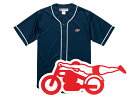 胸スピードアディクト BASEBALL SHIRT（胸SPEED ADDICTベースボールシャツ）NAVY 紺ネイビーguardiansガーディアンズ大リーググッズ開襟シャツ野球ユニフォームスポーツウェアドライメッシュuvカット世界最速のインディアンアメカジ古着