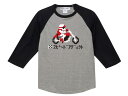 8bit モーターサイクル Raglan 3/4 Sleeves T-shirt（8ビットMOTORCYCLEラグラン3/4スリーブTシャツ） 七分袖7部袖エキサイトバイクス..