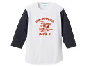 バイクモータ 3/4 Sleeves T-shirt（BIKE MOTOR 3/4スリーブTシャツ）WHITE × BLACK 七分袖長袖ロンt国産旧車會暴走族カミナリ族ホンダカワサキヤマハスズキhondakawasakiyamahasuzuki陸王メグロ富士重工業昭和レトロホダカ穂高アメカジ