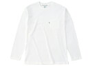 POCKET L/S T-shirt（ポケットロングスリーブTシャツ）WHITE 白長袖ロンtポケtee無地厚手生地ヘヴィーウェイトgoodwearグッドウエアcamberキャンバーchampionチャンピオンhanes beefyヘインズビーフィーフルーツオブザルームアメカジ古着