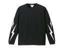 LIGHTNING BOLT L/S T-shirt（ライトニングボルトロングスリーブTシャツ）BLACK 長袖ロンt袖プリント稲妻雷カミナリ族暴走族国産旧車會ホットロッドアウトローエドロスラットフィンクヴォンダッチタトゥーレーサーレーシング