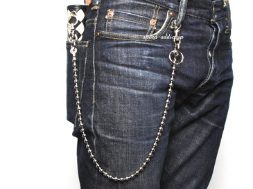 真鍮無垢(鋳物)DOUBLE CLIP WALLET CHAIN BALL(BRASSブラス無垢イモノダブルクリップウォレットチェーンボール)ニッケルシルバー艶有り 銀シルバーナスカン付きフックコードメンズ長財布サイフキーホルダーキーチェーンキーリング