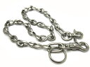 真鍮無垢（鋳物）DOUBLE CLIP WALLET CHAIN S字小（BRASSブラス無垢イモノダブルクリップウォレットチェーンS字小）ニッケルシルバー艶消し 銀マットシルバーナスカン付きフックコードメンズ長財布サイフベルトループアメカusaジーンズ