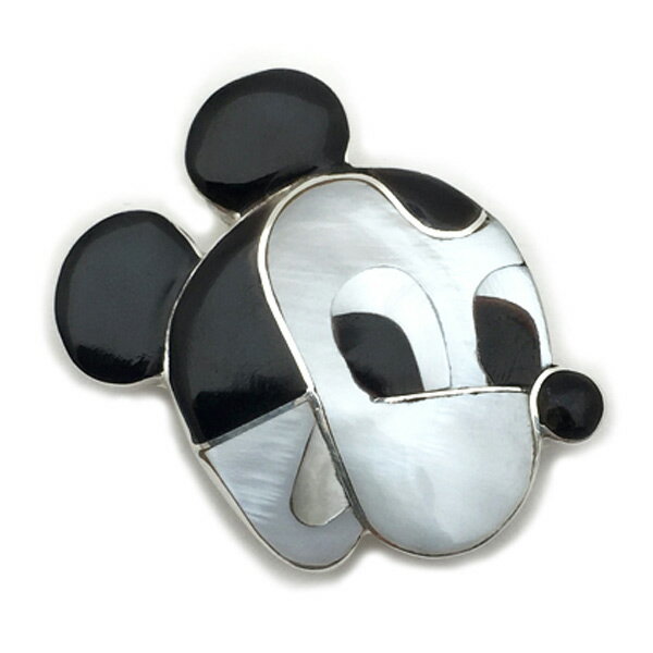 楽天SPEED ADDICT 楽天市場店Paula Leekity Brooch Pendant top Mickey Mouse（ポーラ リーキティ ブローチ・ペンダントトップ ミッキーマウス） indian jewelryネックレス首飾りニードルピン銀フェイス顔ウォルトディズニーwaltdisneyclassic白黒モノクロームレトロ