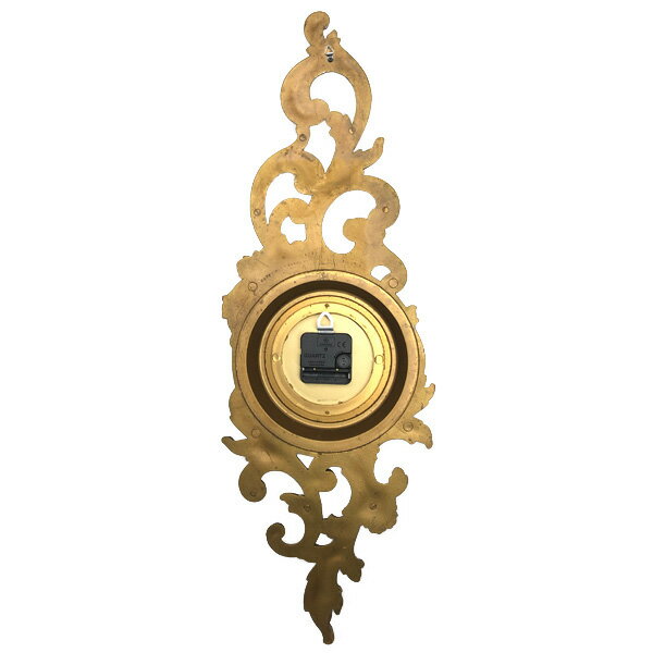 アンティークウォールクロック SYROCO 【海外直輸入中古品】北欧 usa お洒落 オシャレ おしゃれカワイイ かわいい 静音 静か アナログ インテリア デザイン ヴィンテージ 壁掛け時計 アメリカ 縦長リーフフレーム ローマン アラビア 60s 70s [2]