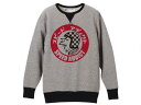 SPEED ADDICT TRADE MARK 2TONE SWEAT（スピードアディクトトレードマークツートーンスウェット）GRAY 霜降りグレー杢リブ長切替前vガゼット両v3本針4本針レーナー裏起毛クルーネックベルブコシンプソンマックホールショウエイアライ古着