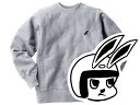 Champion Reverse Weave TYPE CHECKER RABBIT SWEAT（チャンピオンリバースウィーブタイプチェッカーラビットスウェット）GRAY グレー トレーナー 裏起毛 クルーネック ワンポイントロゴ 刺繍 ラビットスクーター うさぎ ワッペン vespa