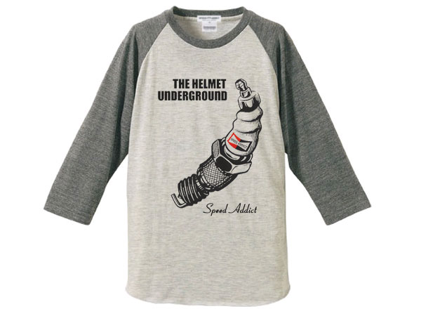 THE HELMET UNDERGROUND Raglan 3/4 Sleeves T-shirt（ヘルメットアンダーグラウンドラグラン3/4スリーブTシャツ）OATMEAL × GRAY 長袖七分袖velvetundergroundベルベットアンダーグラウンドchampionplugグレー