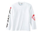 袖スピードアディクト L/S T-shirt（袖SPEED ADDICTロングスリーブTシャツ）WHITE 白長袖プリントロンtee袖プリント国産旧車會昭和レトロカタカナhondakawasakiyamahasuzuki英車英国車トライアンフbsanortonbmwmoto guzzimv agustaベスパ