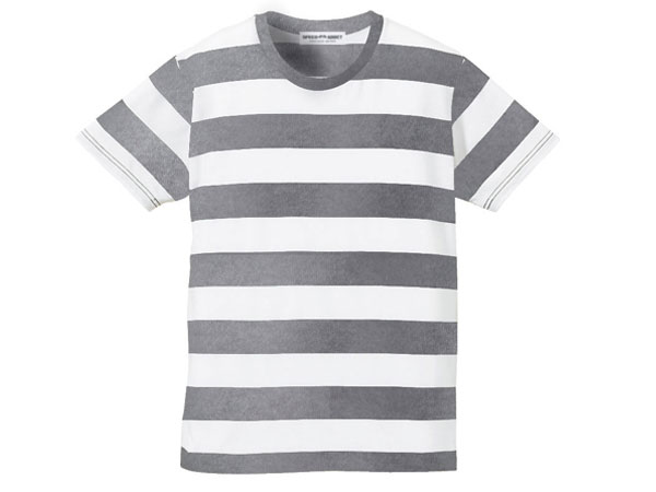 PRISONER BORDER T-shirt（プリズナーボーダーTシャツ）GRAY × WHITE グレーホワイト縞々しましまシマシマプリズン囚人服kurt cobainカートコバーンnirvanaニルバーナニルヴァーナ古着アメカジグランジロックスポーティーラガーシャツ