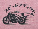 スピードアディクト T-shirt（SPEED ADDICT Tシャツ）RED 赤レッド霜降り杢トライブレンドハーレーサイドバルブフラットヘッドナックルヘッドパンヘッドショベルヘッドエボスポーツスターxlxr8831200ビッグツインカムダイナソフテイル