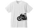 スピードアディクト サイドプリント T-shirt（SPEED ADDICTサイドプリントTシャツ）WHITE ボンネビルt100t120サンダーバードタイガースクランブラーロケット3スピードトリプルスラクストントライアンフノートンhondakawasakiyamahasuzuki