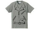 だまし絵 W RIDERS T-shirt（騙し絵トロンプルイユ（trompe-l'oei）ダブルライダースTシャツ）GRAY グレージャケットw riders jacketsjkt本革ジャン皮ルイスレザーlanglitz leatherラングリッツレザーbucoブコbatesベイツbeckベックpunk