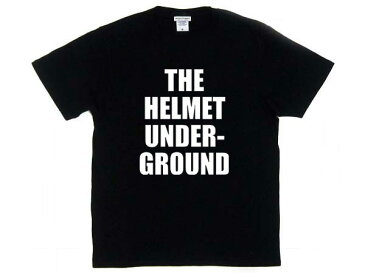 発泡プリント THE HELMET UNDERGROUND T-shirt（発泡プリントヘルメットアンダーグラウンドTシャツ） velvetundergroundベルベットアンダーグラウンド装飾用古着風アメカジコーデオートバイカジュアル男女兼用