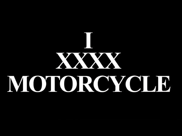 I XXXX MOTORCYCLE T-shirt（I XXXXモーターサイクルTシャツ）BLACK 黒半袖バイカーファッションバイクウェアカフェレーサーmodsモッズvespaヴェスパtriumphトライアンフnortonノートン英車英国車国産車アメカジ古着