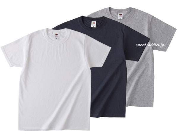 FRUIT OF THE LOOM 日本人向け仕様 T-shirt 3pc SET（フルーツオブザルームTシャツ3色組）WHITE BLACK GRAY 白黒グレイ灰パックtpacktee無地tアメリカ綿usacottonクルーネックcrewneckアメカジラギット定番半袖