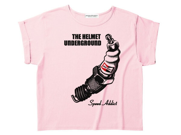 【お値段見直しました】Ladies'sサイズ THE HELMET UNDERGROUND T-shirt(レディースサイズヘルメットアンダーグラウンドTシャツ)BABY PINK ベイビーピンクレディース女性用春色thevelvetunderground自動二輪車カットソープラグ柄ドライブ