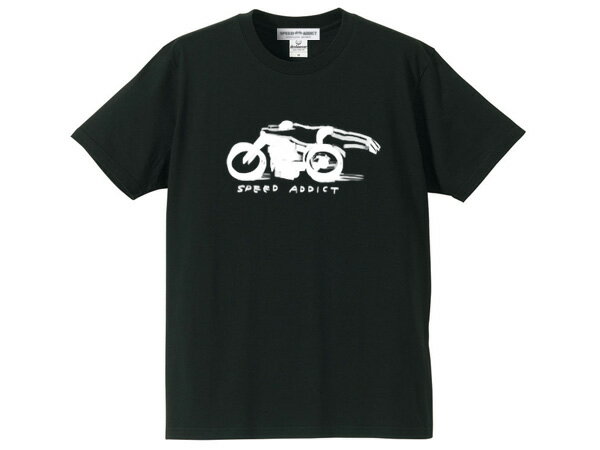 SPEED ADDICT 手書き風 T-shirt（スピードアディクトHANDWRITTINGTシャツ）BLACK 黒ブラック手書き風イラスト世界最速のインディアンモトサイクルindian motocycleボンネビルソルトフラッツドラッグレースnascarマン島ttレースmotogp古着
ITEMPRICE