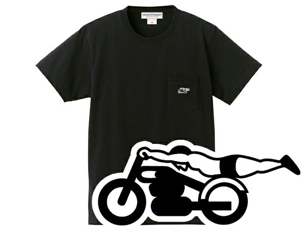 SUPER HEAVY WEIGHT スピードアディクト POCKET T-shirt（スーパーヘヴィーウェイトSPEED ADDICTポケットTシャツ）BLACK 黒ブラック厚手生地無地ポケtee刺繍ワッペンワンポイントgoodwearグッドウエアcamberキャンバーアメカジ古着usa