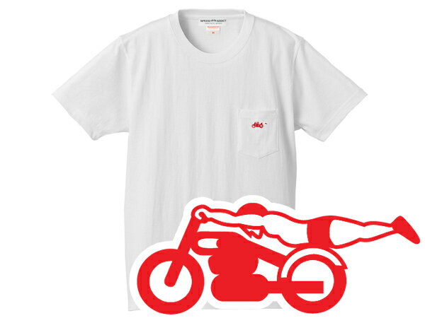 SUPER HEAVY WEIGHT スピードアディクト POCKET T-shirt（スーパーヘヴィーウェイトSPEED ADDICTポケットTシャツ）WHITE 白ホワイト厚手生地無地ポケtee刺繍ワッペンワンポイントgoodwearグッドウエアcamberキャンバーマックスウェイト