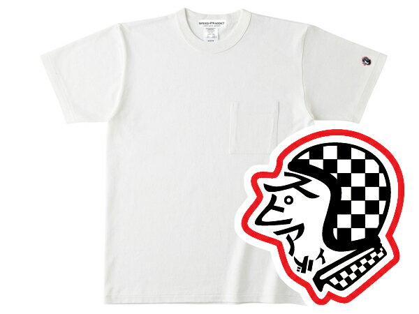 SPEED ADDICT TRADE MARK POCKET T-shirt（スピードアディクトトレードマークポケットTシャツ）NATURAL 白生成りアイボリー厚手ポケteegoodwearグッドウエアcamberキャンバーchampionチャンピオンfruit of the loomフルーツオブザルーム