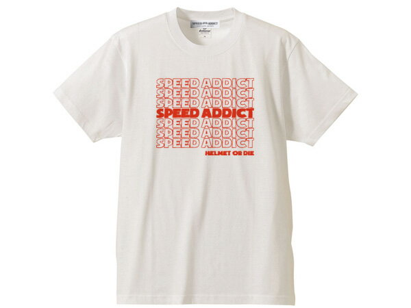 SPEED ADDICT… T-shirt（スピードアディクトTシャツ）WHITE 白bellベルスター500txmoto3star120bucoスモールブコsmallベビーブコbabyエクストラブコextrashoeiショウエイaraiアライsimpsonシンプソンoceanオーシャンビートルbeetleagv