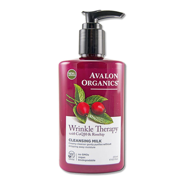 AVALON ORGANICS リンクル セラピー コエンザイムQ10 & ローズヒップ クレンジングミルク 251ml（8.5oz）アバロンオーガニクス有機 天然 年齢肌 エイジングケア 高コスパ