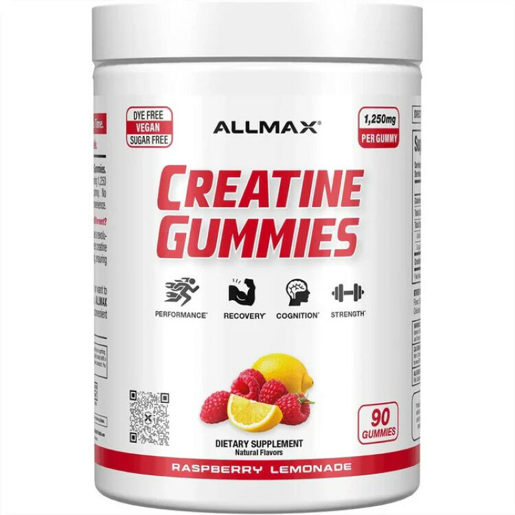 乐天商城 - オールマックス クレアチン グミ 90個 ラズベリー レモネード Allmax Creatine Gummies 90ct Raspberry Lemonade 【お取り寄せ商品】