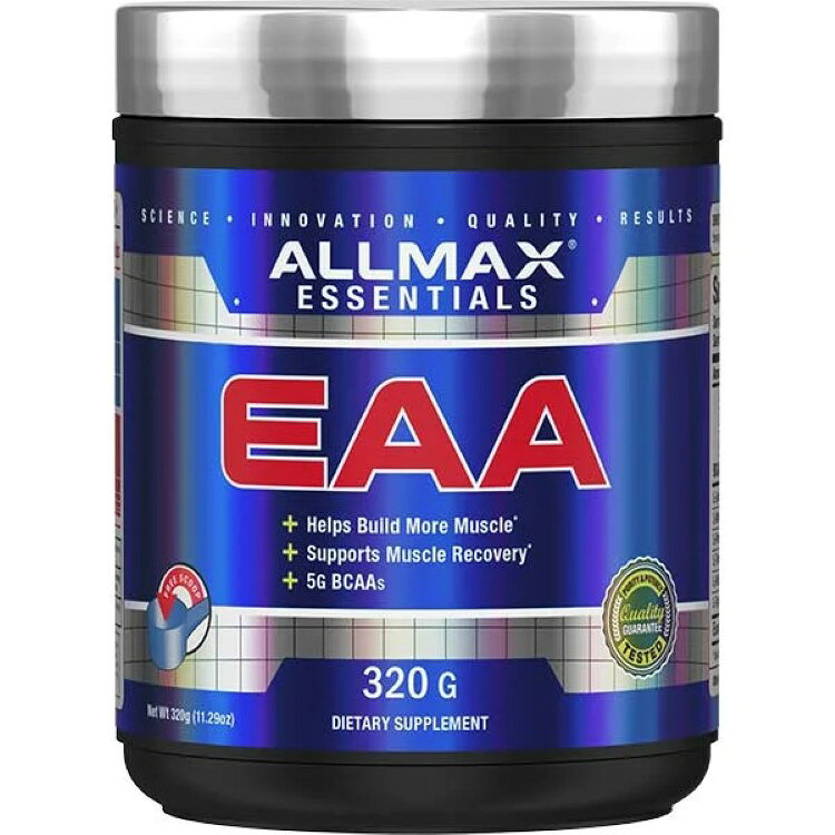 ALLMAX EAAは、9種類の必須アミノ酸をまとめて摂取できるパウダータイプのサプリメントです。1回分あたりアクティブEAAを9.25g配合し、そのうちBCAAは2:1:1の比率で5,088mg含まれています。トレーニング中や運動前後の栄養補給に取り入れやすい商品です。砂糖・脂質・不要なフィラーを含まない設計で、ボディメイク中や食事管理中の方にもおすすめです。水に混ぜて飲みやすく、筋力トレーニング、持久系スポーツ、日々のアクティブな習慣をサポートしたい方にぴったりのEAAサプリメントです。