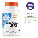 ドクターズベスト フルアクティブ ビタミンB-12 1500mcg 180粒 ベジカプセル Doctor's Best Fully Active B12 サプリメント ヘルスケア ビタミンB B12 メチルコバラミン