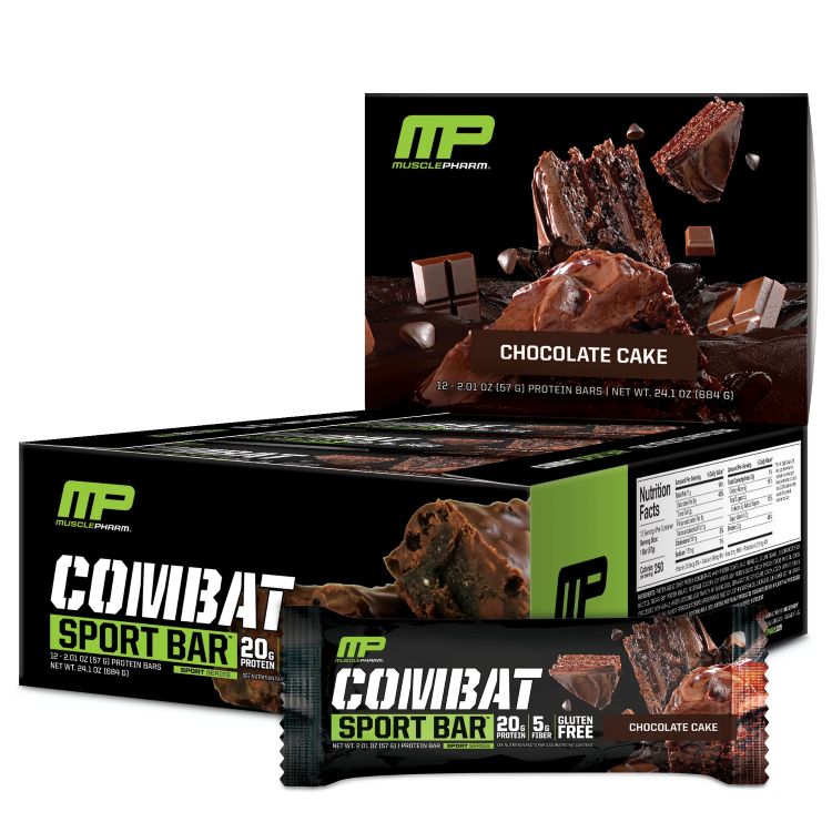 【最大1200円OFFクーポン】マッスルファーム コンバット スポーツ プロテインバー チョコレートケーキ味 12本入り Bar: MusclePharm: Combat: Chocolate Cake (12) 【お取り寄せ商品】【合わせて買いたい】