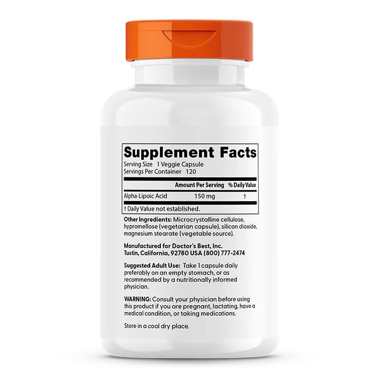ベストアルファリポ酸 150mg 120粒 Doctor's BEST（ドクターズベスト） Alpha Lipoic Acid 150mg 120cp 3