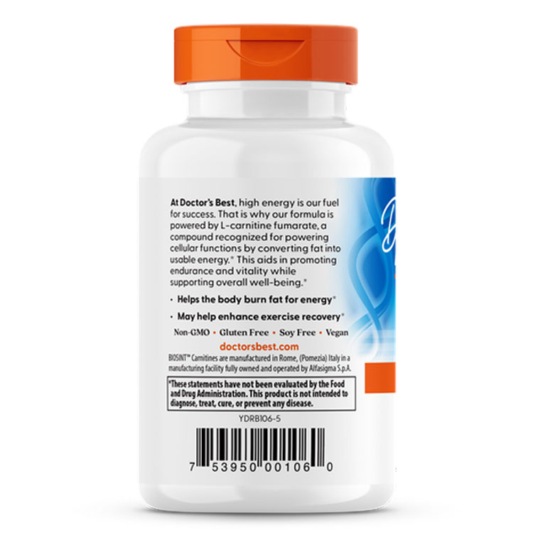 �ڱ��줿̾�ʡ�L-����˥���եޥ���� 500mg 60γ Doctor's BEST �ɥ��������٥��� ���ץ���� �٥����ץ��� L-Carnitine Fumarate