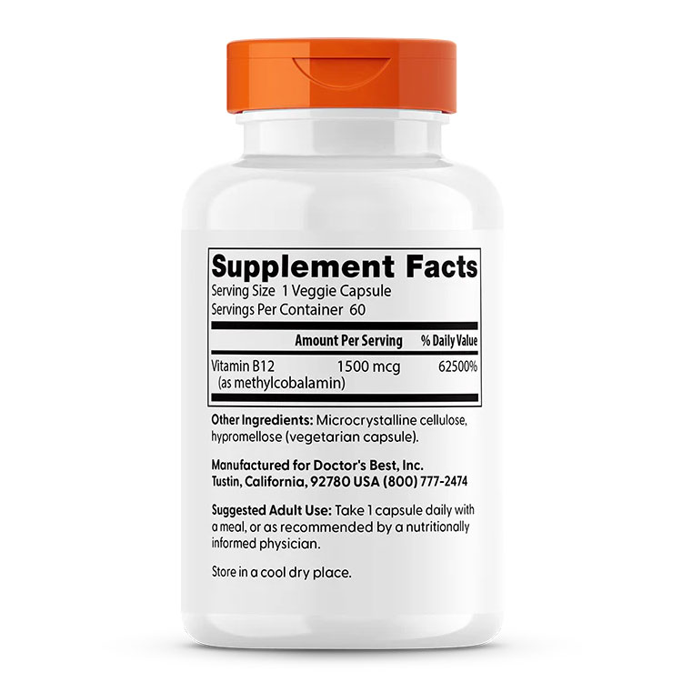 ビタミンB12 1500mcg 60粒 Doctor's BEST（ドクターズベスト） サプリメント サプリFully Active B12 1500mcg 60vcaps 3