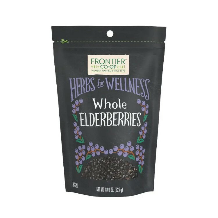 Spices - フロンティアコープ エルダーベリー ホール 227g Frontier Co-op Elderberries, Whole 8.00 oz. 【お取り寄せ商品】