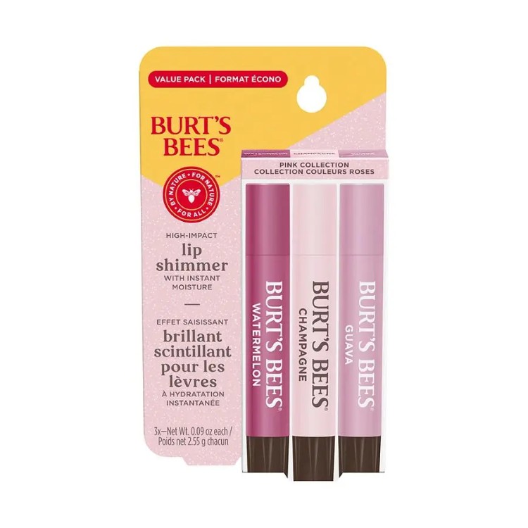 バーツビーズ ピンク リップシマー 3本セット Burt's Bees Pink Lip Shimmers 3-pack 【お取り寄せ商品】