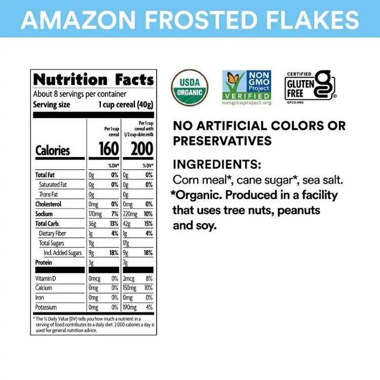 ネイチャーズパス フロステッド アマゾンフレーク エンバイロキッズ オーガニックシリアル 326g Nature's Path Frosted Amazon Flakes Envirokids Organic Cereal 11.5 oz. 【お取り寄せ商品】 speed-10050342 アメリカサプリ専門スピードボディ サンプル画像2