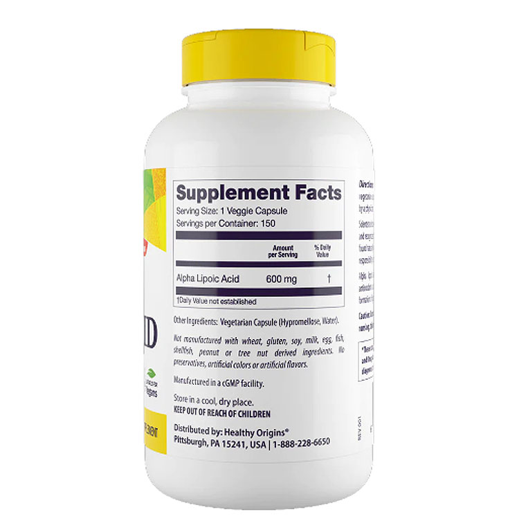 ヘルシーオリジンズ アルファリポ酸 600mg 150粒 ベジカプセル HEALTHY ORIGINS Al...