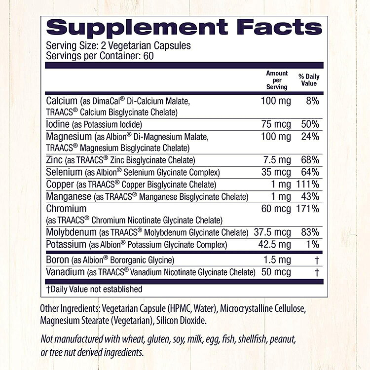 ヘルシーオリジンズ キレート マルチミネラル 120粒 ベジカプセル Healthy Origins...