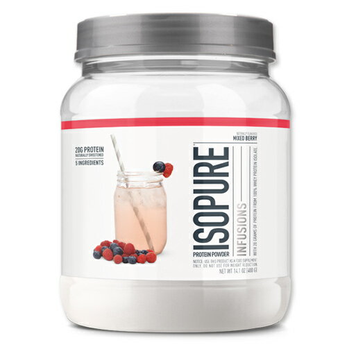 アイソピュア プロテイン 400g ミックスベリーアイソレート Isopure Infusions BCAA 砂糖不使用 グルテンフリー 女性 ダイエット ホエイ 筋トレ スポーツ タンパク質