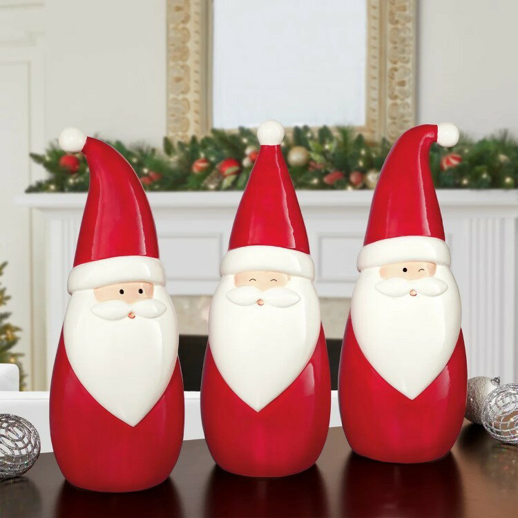 Other - 【アメリカコストコ品】陶器製サンタ 3体セット Ceramic Santa, Set of 3【お取り寄せ商品】【合わせて買いたい】