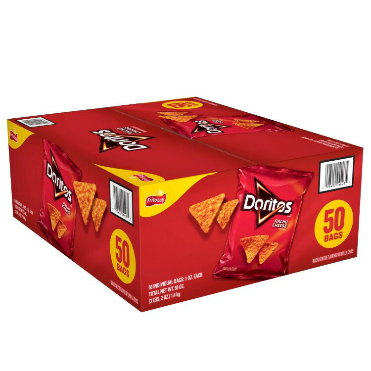 【アメリカコストコ品】ドリトス トルティーヤチップス、ナチョチーズ、約28g 、50個入り Doritos Tortilla Chips, Nacho Cheese, 1 oz..
