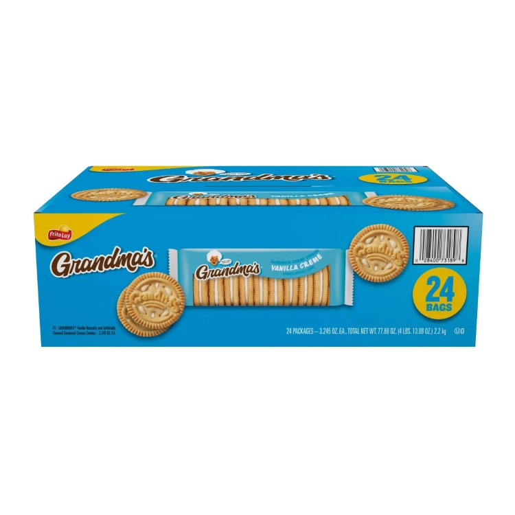 【アメリカコストコ品】おばあちゃんのサンドイッチクリームクッキー、バニラ、約91g 、24個入り Grandma's Sandwich Creme Cookies, V..