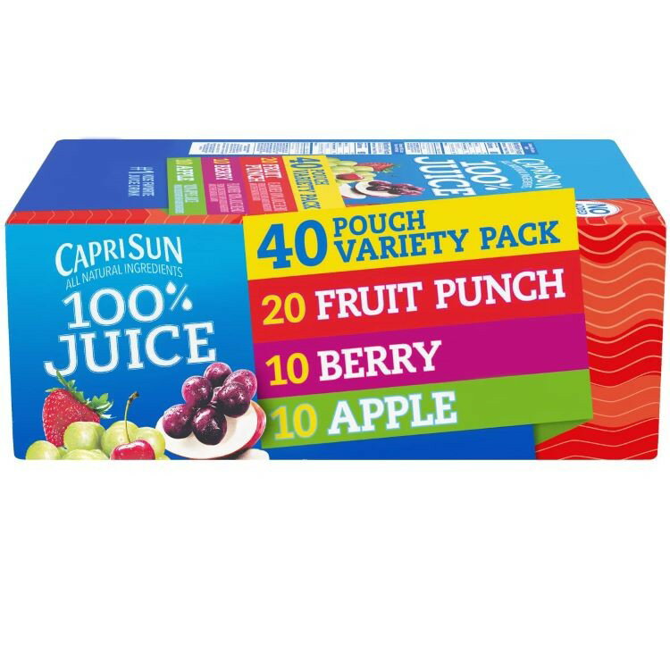 Mix - アメリカコストコ品】カプリサン 100% ジュース バラエティパック 40 個入り Capri Sun, 100% Juice, Variety Pack, 約177ml 6fl oz, 40-Count【お取り寄せ商品】【合わせて買いたい】