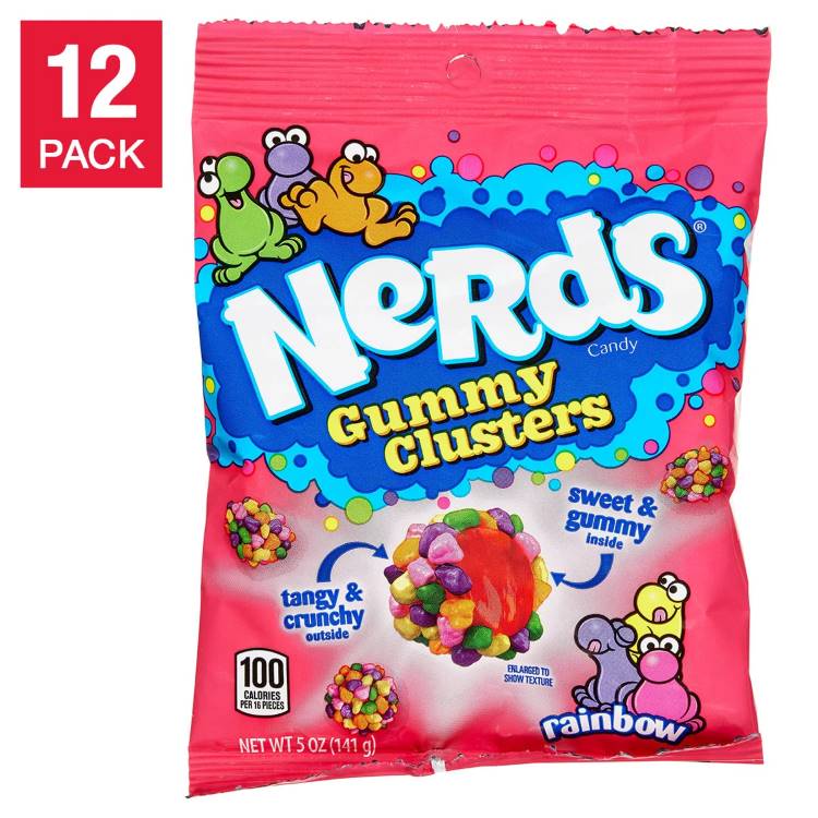 【アメリカコストコ品】ナーズ グミ クラスター レインボー 約141g 12 個入り Nerds Gummy Clusters, Rainbow, 5 oz, 12-count【お取り寄せ商品】【合わせて買いたい】