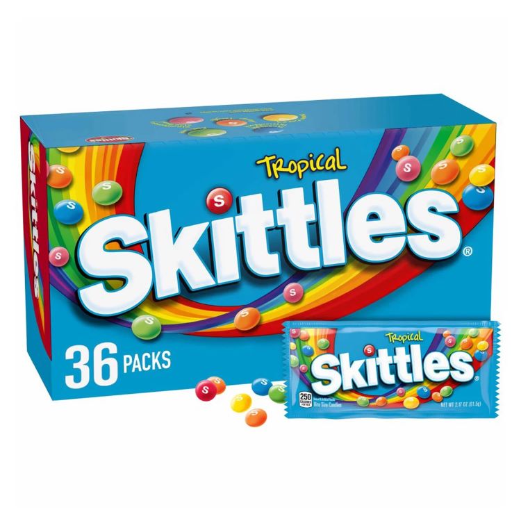 【アメリカコストコ品】スキットルズ トロピカル フルサイズ チューイーキャンディ 約61g 36 個入り Skittles Tropical Full Size Chewy Candy, 2.17 oz, 36-count【お取り寄せ商品】【合わせて買いたい】