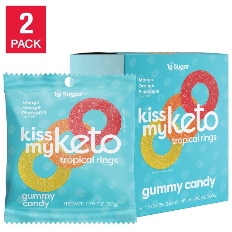 【アメリカコストコ品】キスマイケトグミ トロピカルリング 6個入り 2パック Kiss My Keto Gummies Tropical Rings, 6-count, 2-pack【お取り寄せ商品】【合わせて買いたい】