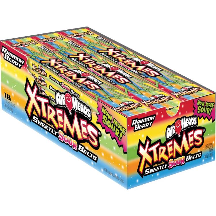 【アメリカコストコ品】エアヘッズ エクストリームスウィートリーサワーベルト レインボーベリー 約56g 18個入り Airheads Xtremes Sweetly Sour Belts, Rainbow Berry, 2 oz, 18-count【お取り寄せ商品】【合わせて買いたい】