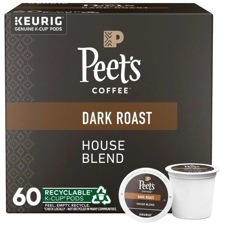 【アメリカコストコ品】ピーツコーヒーハウスブレンドKカップポッド 60個入り Peet’s Coffee House Blend K-Cup Pod, 60-count【お取り寄せ商品】【合わせて買いたい】